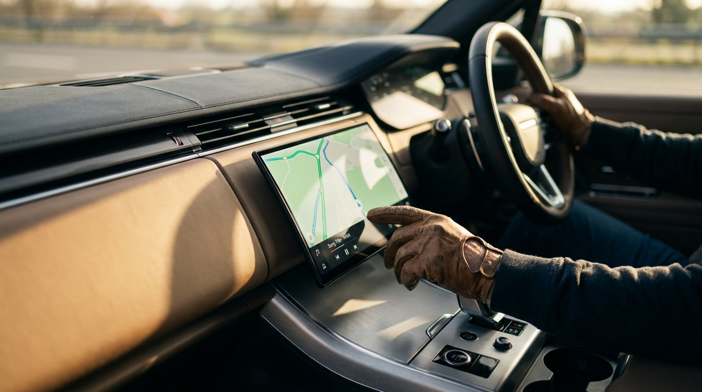 Écran CarPlay intégré affichant une navigation sur le tableau de bord d'une voiture