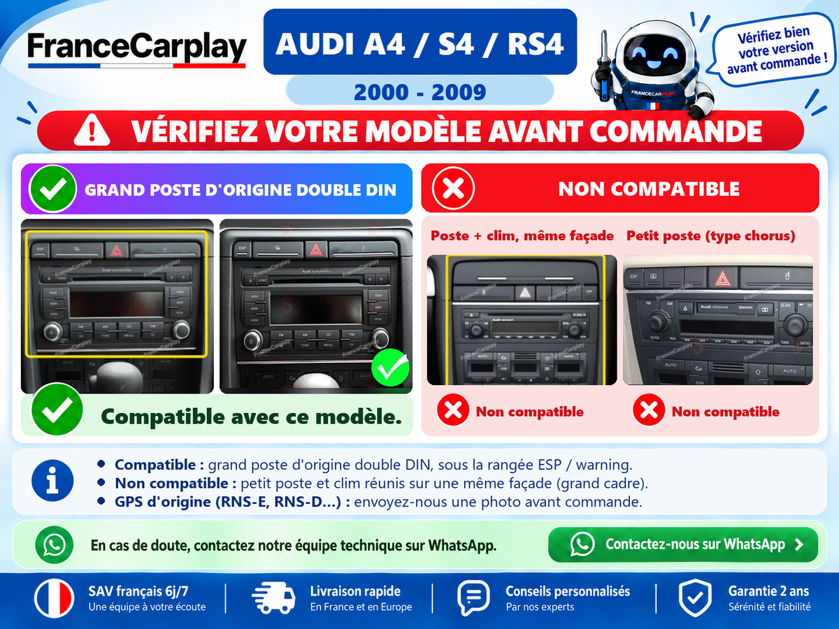 AUDI A4 /S4 / RS4 [2000–2009] Grand écran tactile