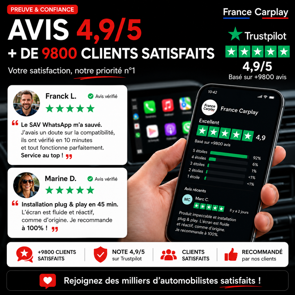 Autoradio CarPlay sans fil BMW X1 E84 (2009-2015)