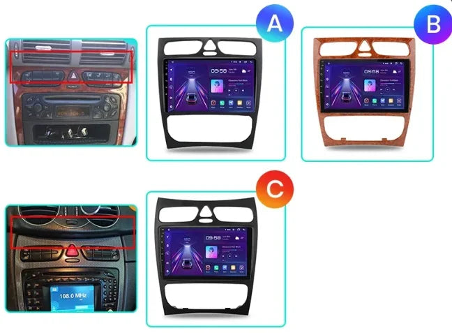 Apple CarPlay sans fil et Android Auto pour Mercedes Classe C / CLK (2000-2005)