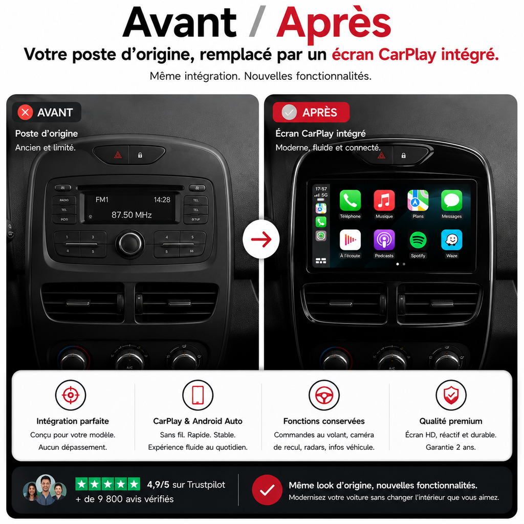 Apple CarPlay sans fil et Android Auto pour Volkswagen Tiguan (2006-2016)