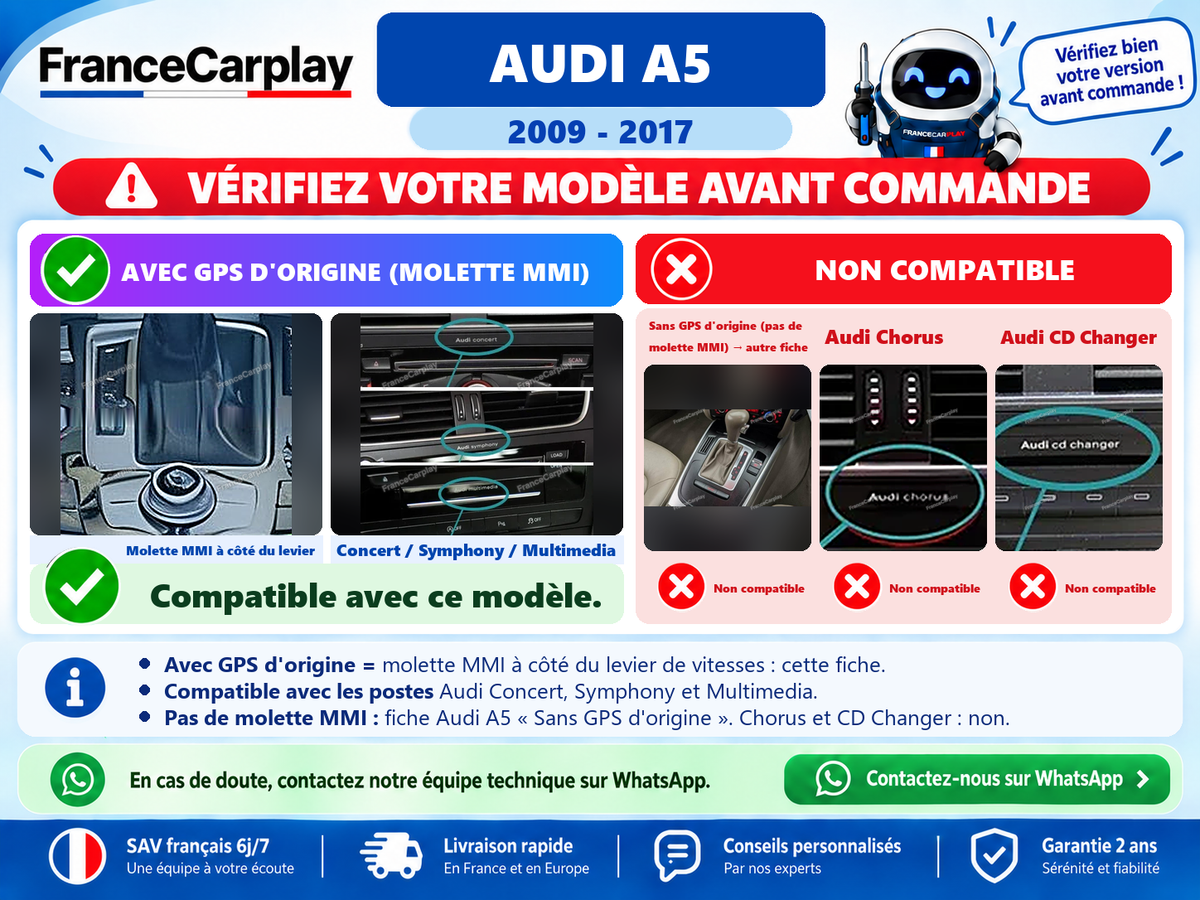 AUDI A5 [2009–2017] Avec GPS d’origine - Multimedia