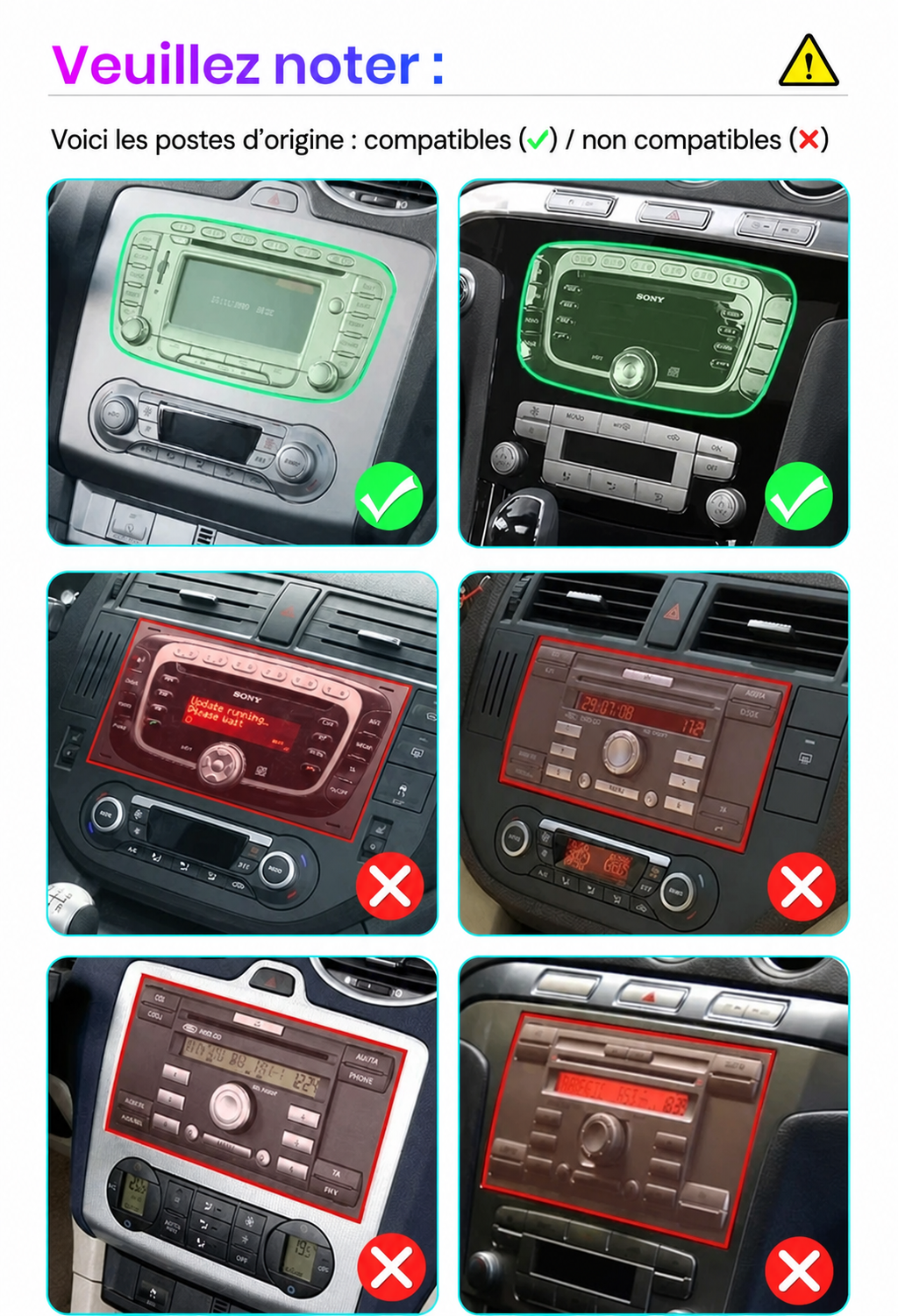 Autoradio CarPlay Ford C-Max avec écran tactile intégré