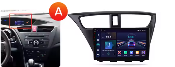 Autoradio CarPlay Honda Civic avec écran tactile intégré