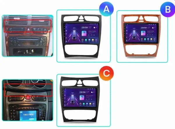 Autoradio CarPlay Mercedes Classe C / CLK avec écran tactile intégré