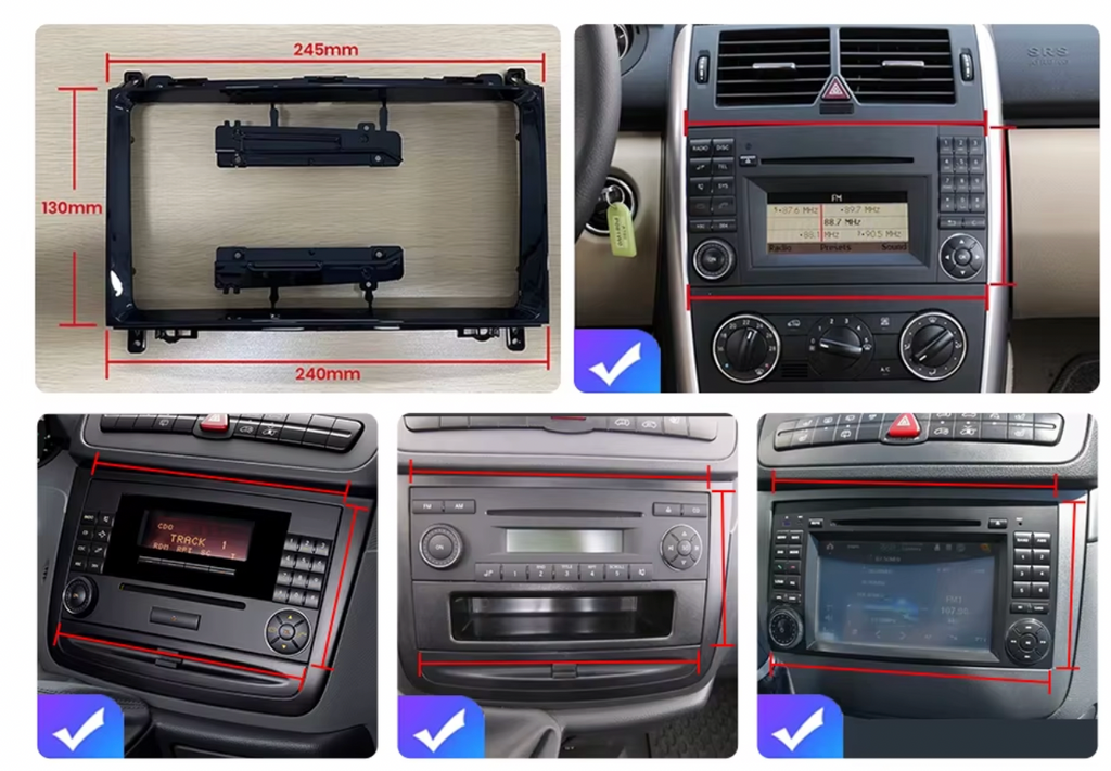 Autoradio CarPlay Mercedes Vito W639 avec écran tactile intégré