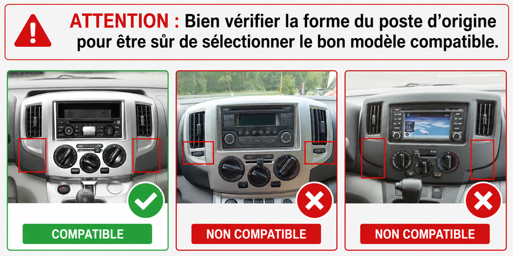 Autoradio CarPlay Nissan NV200 avec écran tactile intégré
