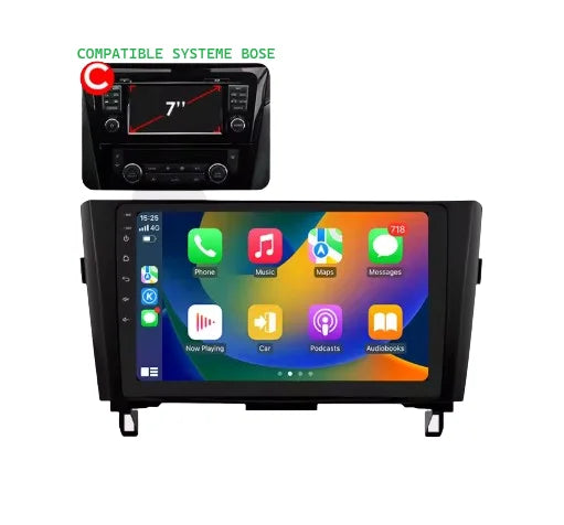 Autoradio CarPlay Nissan Qashqai avec écran tactile intégré