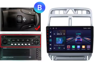 Autoradio CarPlay Peugeot 307 avec écran tactile intégré