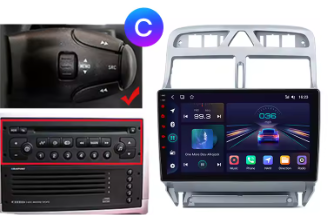 Autoradio CarPlay Peugeot 307 avec écran tactile intégré