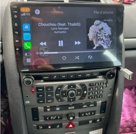 Autoradio CarPlay Peugeot 407 avec écran tactile intégré