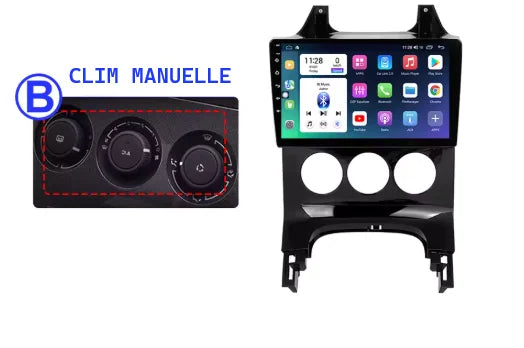 Autoradio CarPlay Peugeot 5008 avec écran tactile intégré