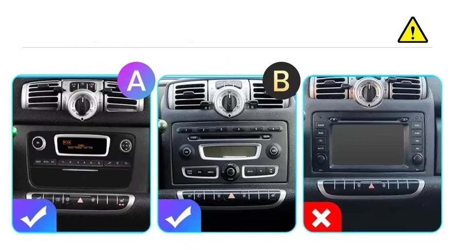 Autoradio CarPlay Smart Fortwo avec écran tactile intégré