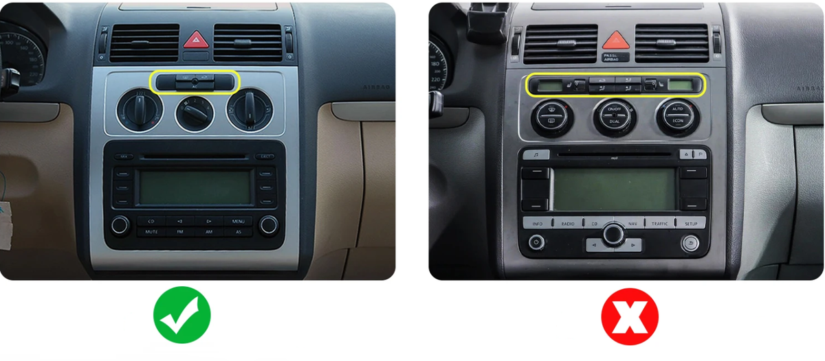 Autoradio CarPlay Volkswagen Touran avec écran tactile intégré