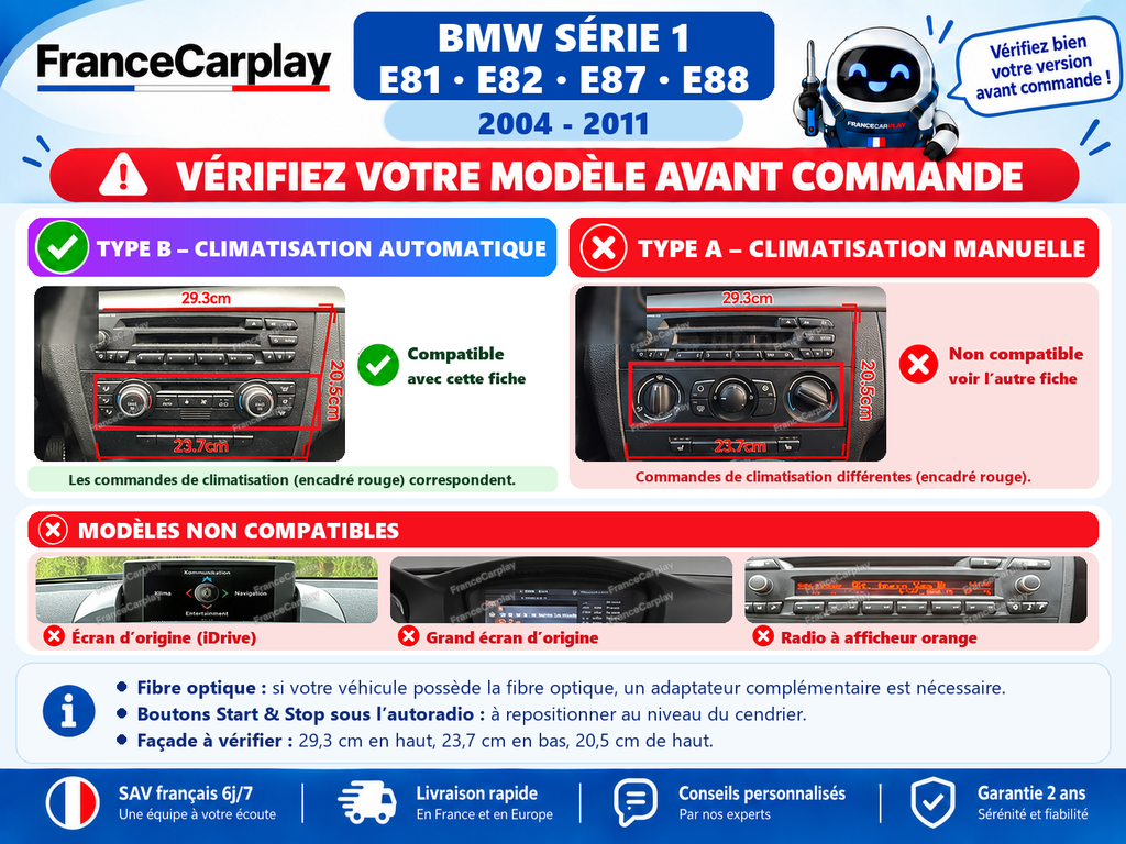 Vérifiez votre système avant commande