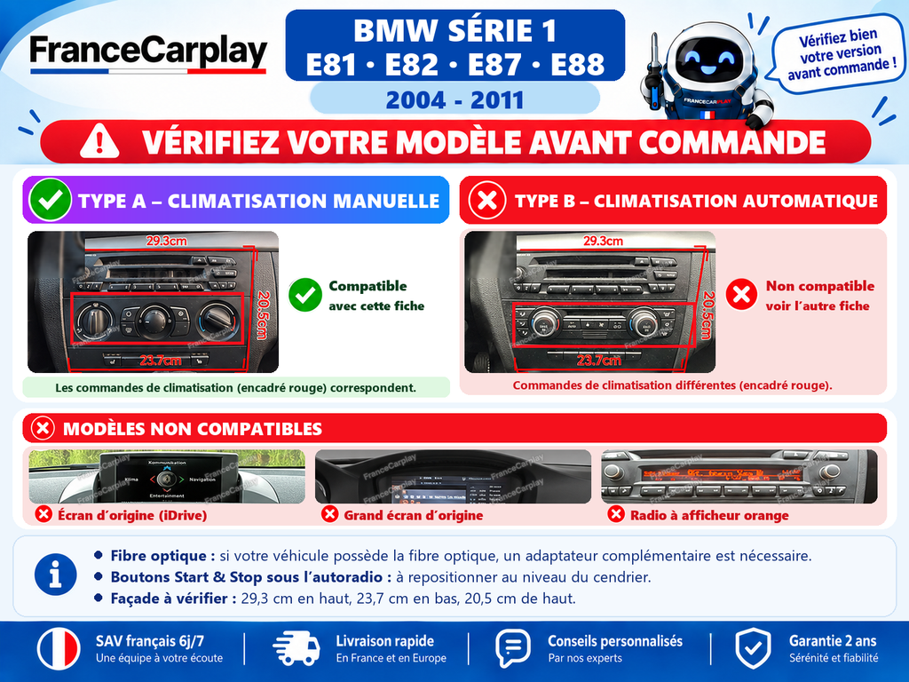 Vérifiez votre système avant commande