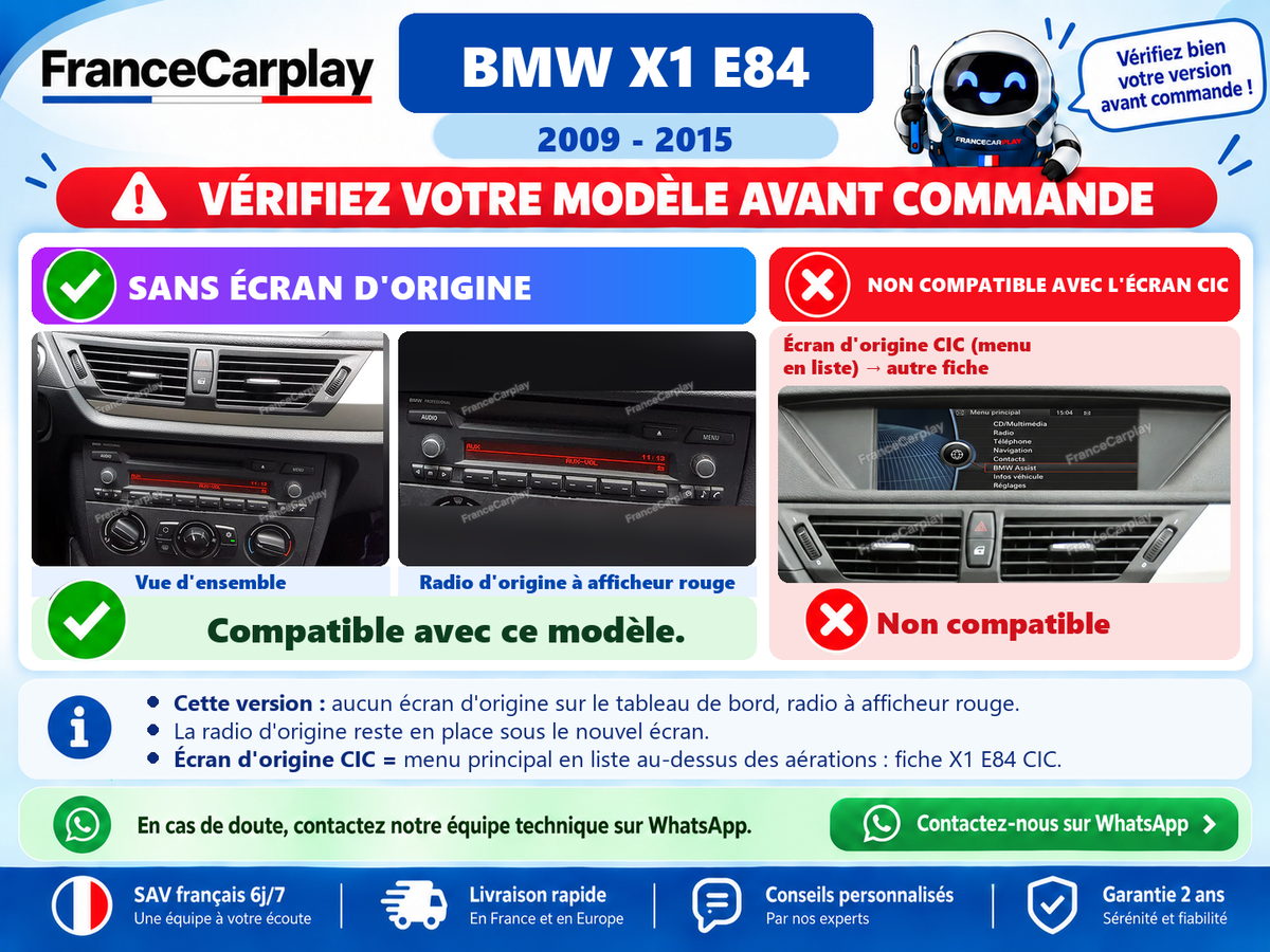 BMW X1 E84 [2009-2015] SANS ÉCRAN D'ORIGINE