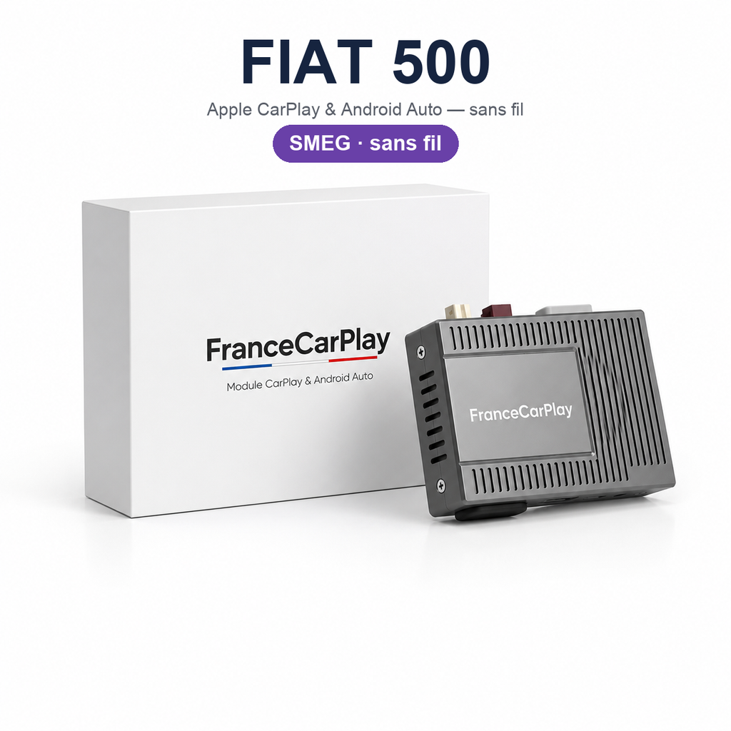 Boîtier CarPlay et Android Auto sans fil pour Fiat 500 SMEG (2013-2019)