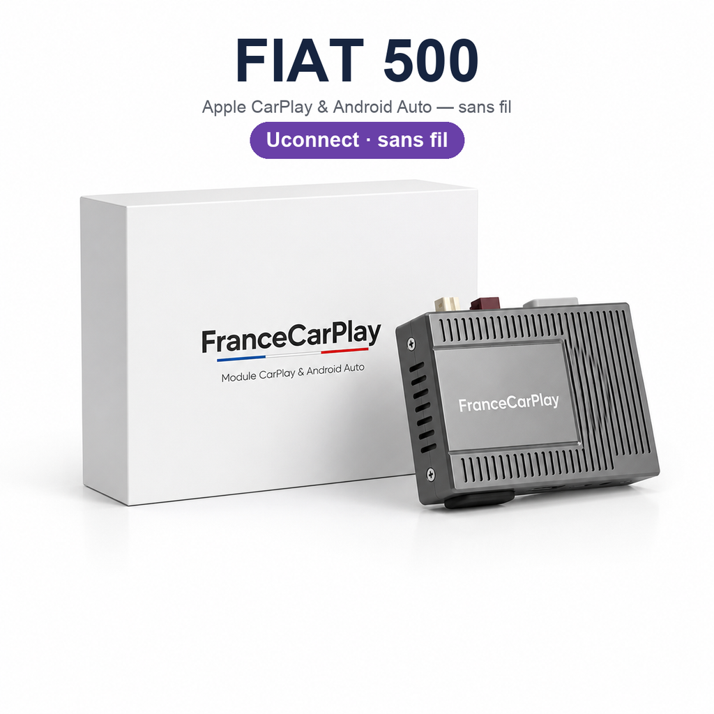 Boîtier CarPlay et Android Auto sans fil pour Fiat 500 UCONNECT (2013-2019)
