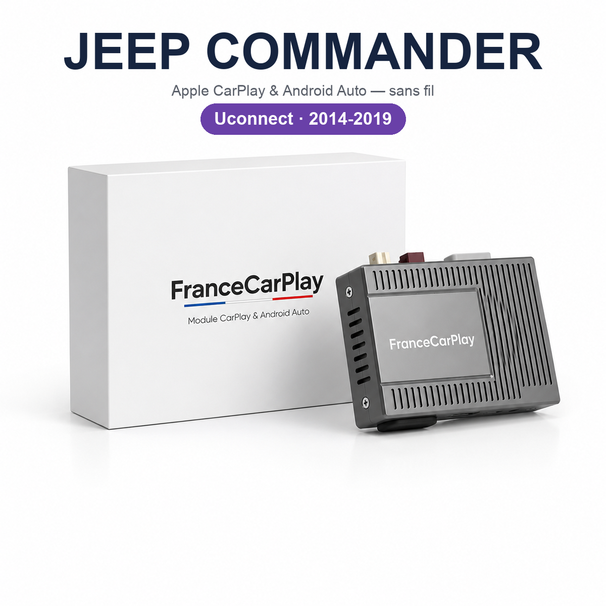 Boîtier CarPlay et Android Auto sans fil pour Jeep Commander (2014-2019)