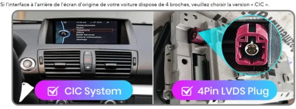 Autoradio CarPlay BMW X5 E70 CIC compatible caméra de recul