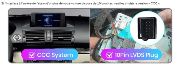 Autoradio CarPlay BMW X5 E70 CCC compatible caméra de recul