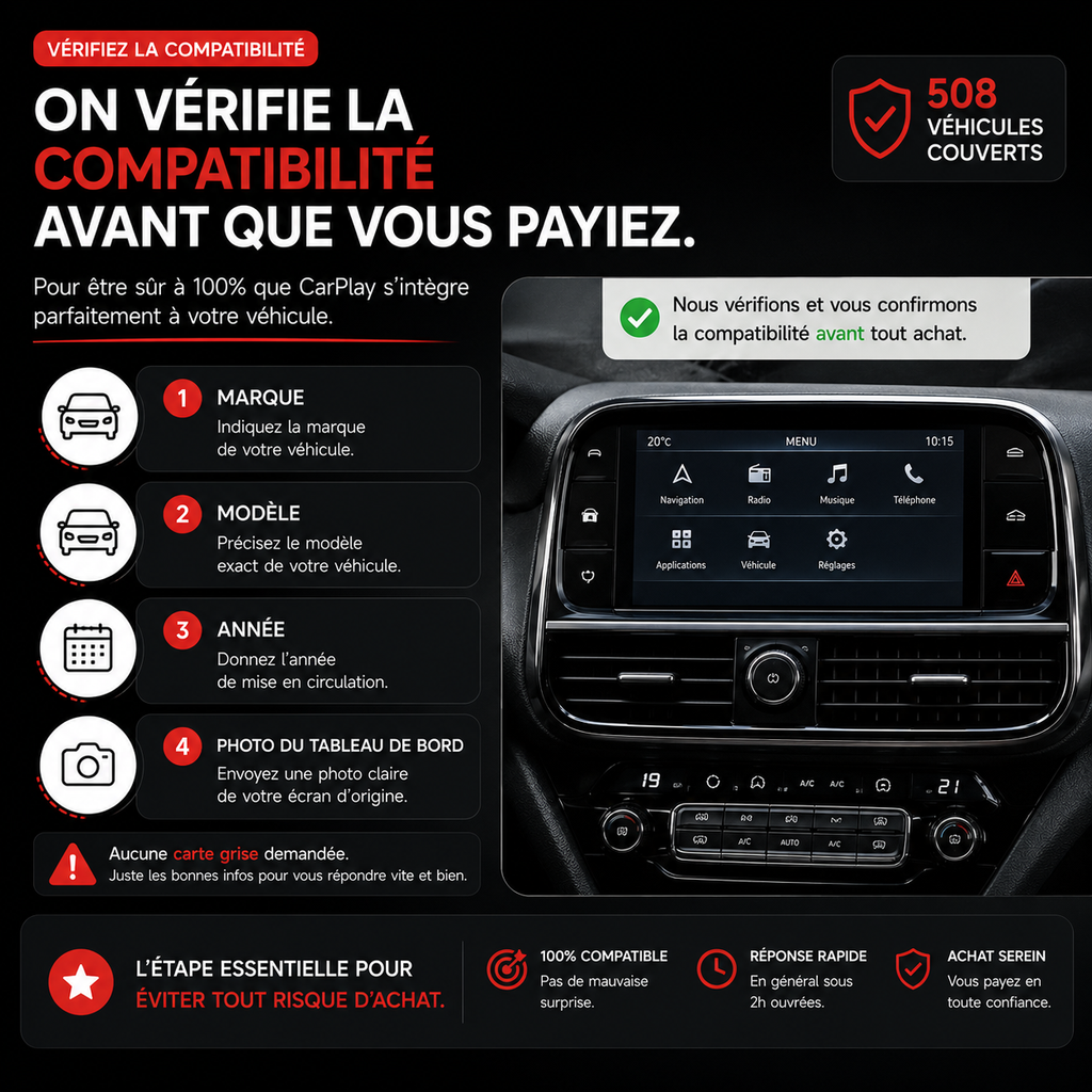 Autoradio CarPlay Peugeot 408 compatible caméra de recul