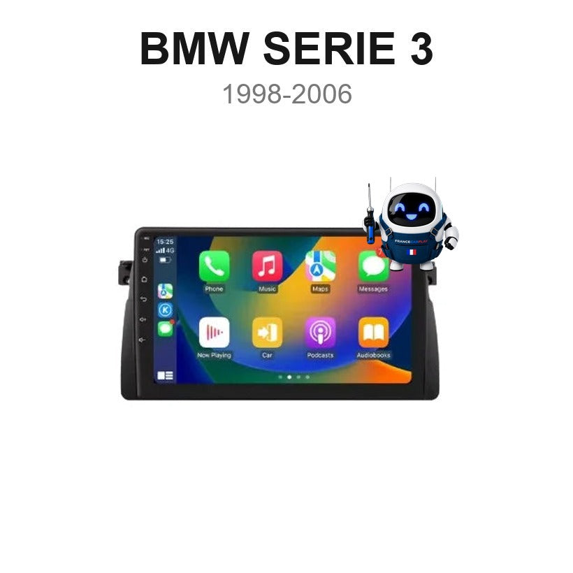Écran CarPlay et Android Auto sans fil pour BMW Série 3 E46 (1998-2006)