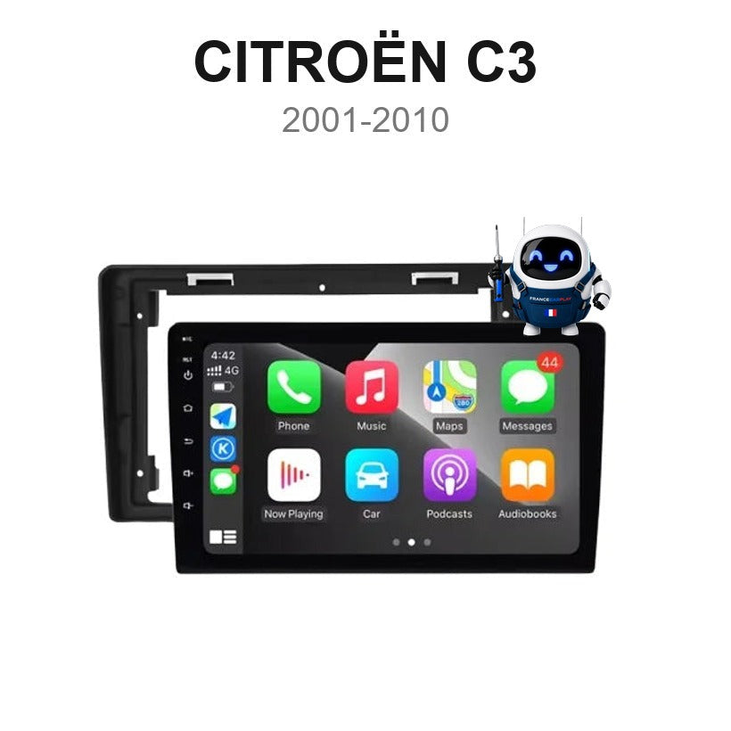 Écran CarPlay et Android Auto sans fil pour Citroën C3 (2001-2010)