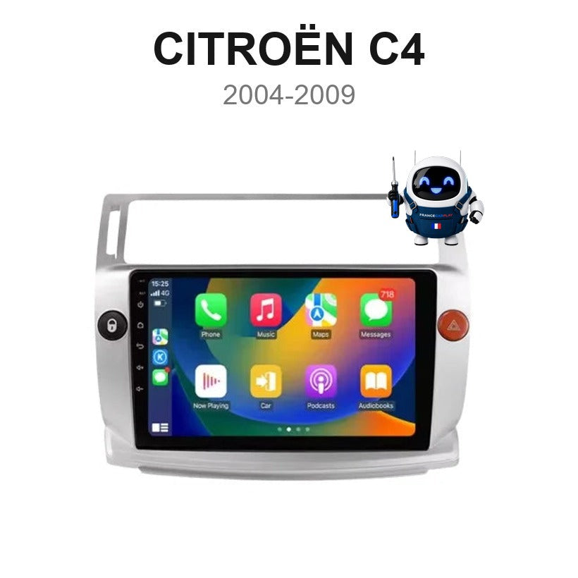 Écran CarPlay et Android Auto sans fil pour Citroën C4 (2004-2009)