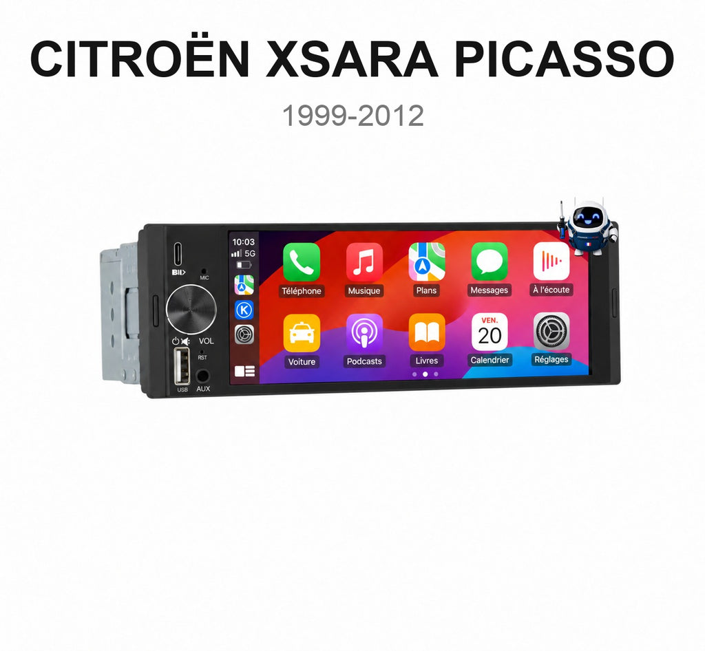Écran CarPlay et Android Auto sans fil pour Citroën Xsara Picasso (1999-2012)