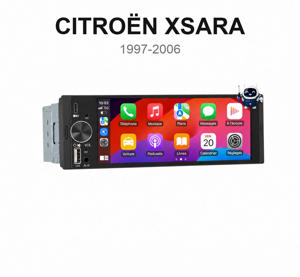 Écran CarPlay et Android Auto sans fil pour Citroën Xsara (1997-2006)