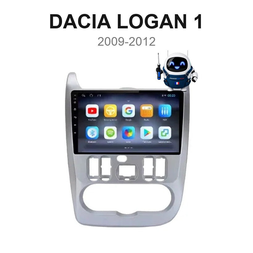 Écran CarPlay et Android Auto sans fil pour Dacia Logan 1 (2009-2012)