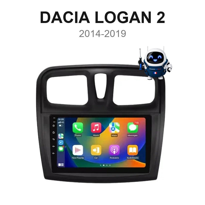 Écran CarPlay et Android Auto sans fil pour Dacia Logan 2 (2014-2019)