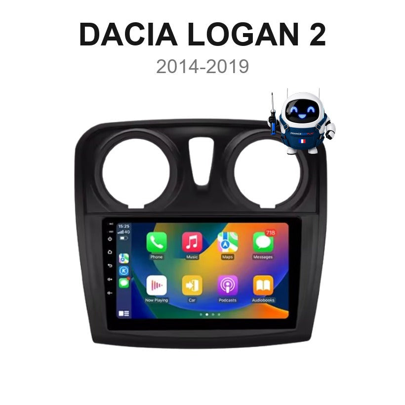 Écran CarPlay et Android Auto sans fil pour Dacia Logan 2 (2014-2019)