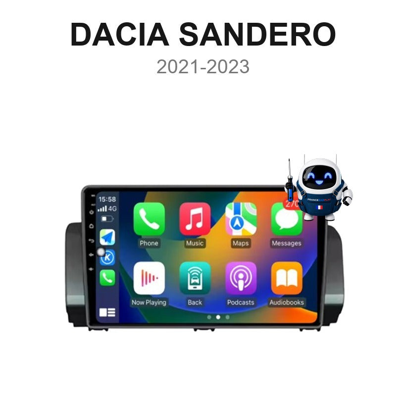 Écran CarPlay et Android Auto sans fil pour Dacia Sandero (2021-2023)