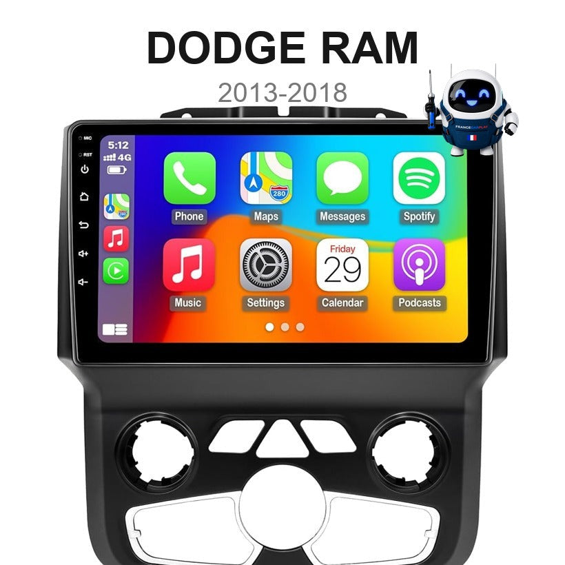 Écran CarPlay et Android Auto sans fil pour Dodge Ram (2013-2018)