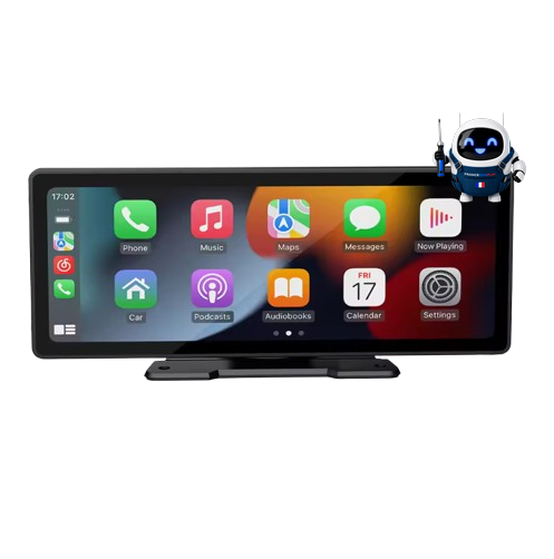 Écran CarPlay et Android Auto sans fil universel à fixation ventouse