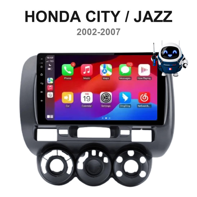 Écran CarPlay et Android Auto sans fil pour Honda City / Jazz (2002-2007)