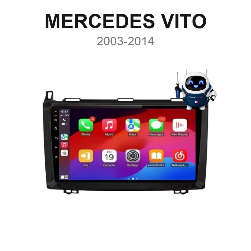 Écran CarPlay et Android Auto sans fil pour Mercedes Vito W639 (2003-2014)