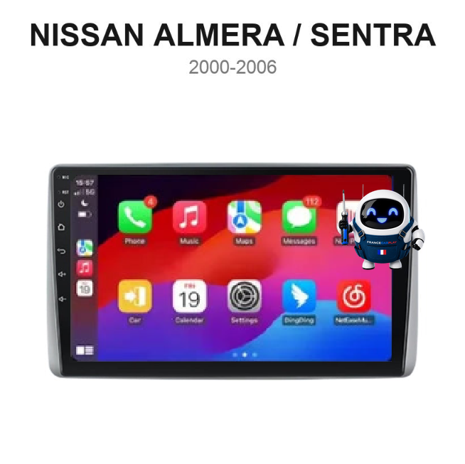 Écran CarPlay et Android Auto sans fil pour Nissan Almera / Sentra (2000-2006)