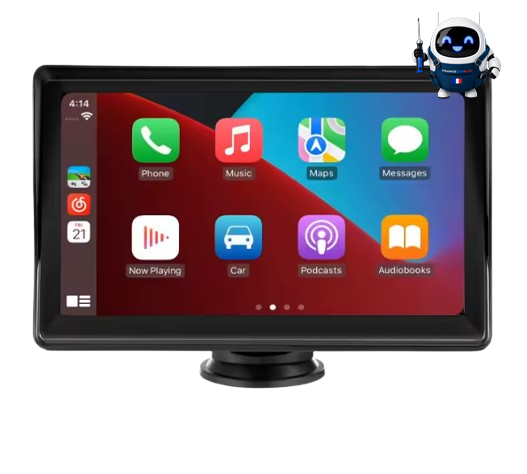 Écran CarPlay et Android Auto sans fil universel à fixation ventouse