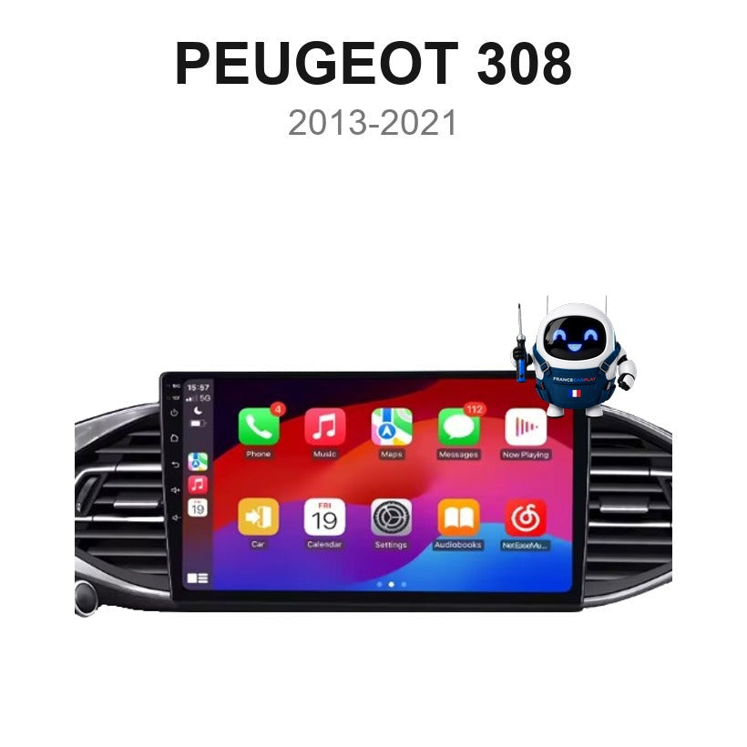 Écran CarPlay et Android Auto sans fil pour Peugeot 308 (2013-2021)