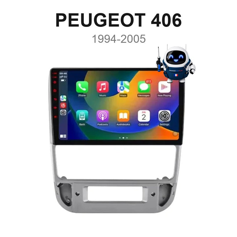 Écran CarPlay et Android Auto sans fil pour Peugeot 406 (1994-2005)