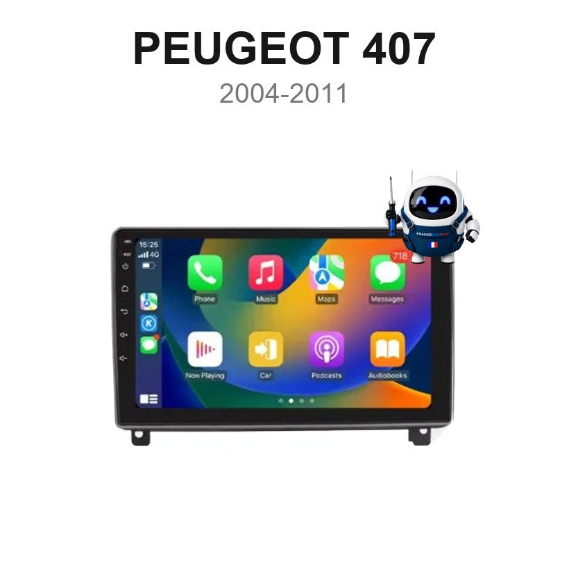 Écran CarPlay et Android Auto sans fil pour Peugeot 407 (2004-2011)