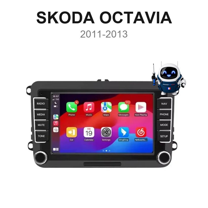 Écran CarPlay et Android Auto sans fil pour Skoda Octavia (2011-2013)