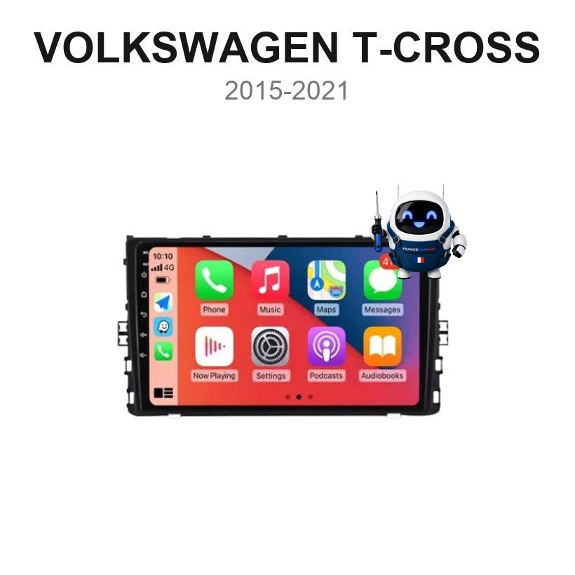 Écran CarPlay et Android Auto sans fil pour Volkswagen T-Cross (2015-2021)
