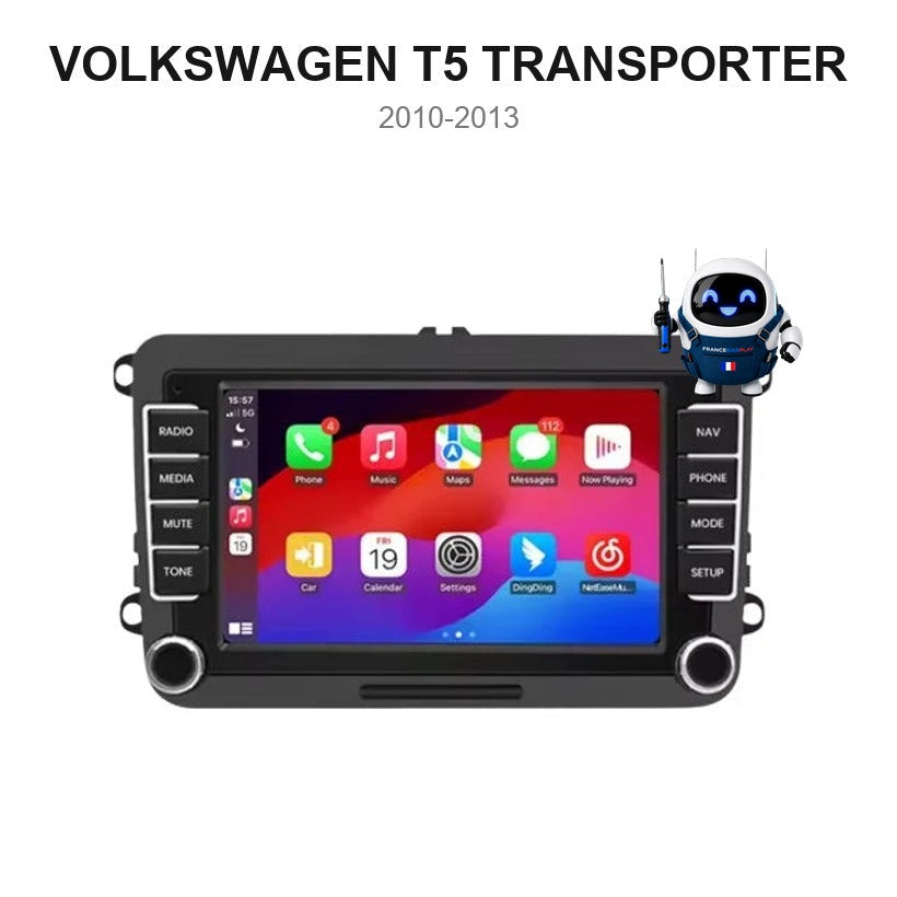 Écran CarPlay et Android Auto sans fil pour Volkswagen T5 Transporter (2010-2013)