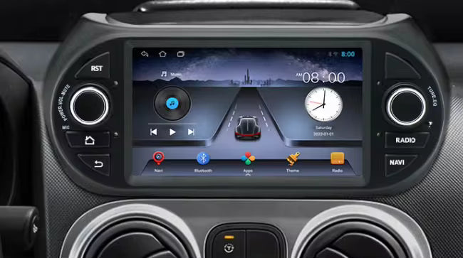 Écran tactile HD CarPlay et Android Auto pour Fiat Qubo