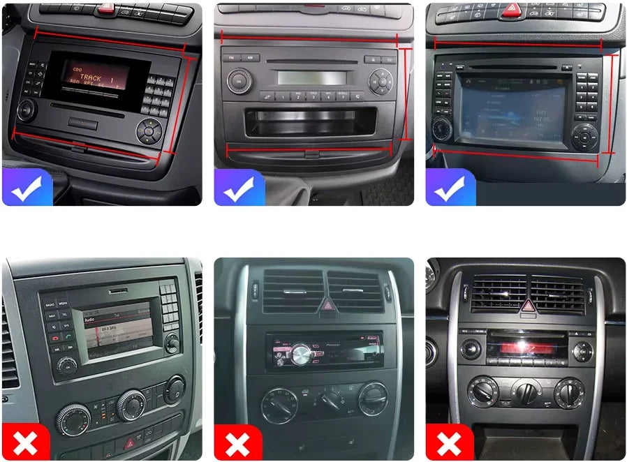 Écran tactile HD CarPlay et Android Auto pour Mercedes Sprinter W906